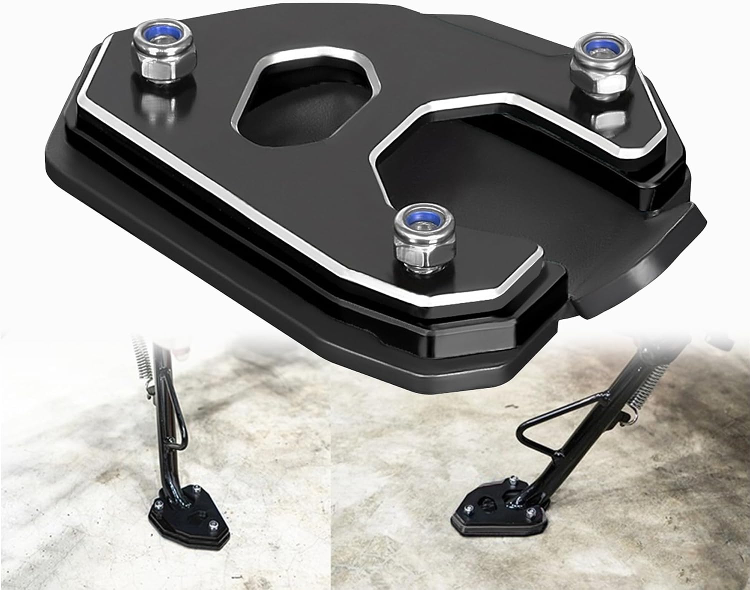 Monkey125 Kickstand Side Stand Extender Pad Compatible with Monkey 125 2019-2024 DAX125 ST125 2022-2024 CNC Motorcycle Accessories Side Stand Pad (Black)