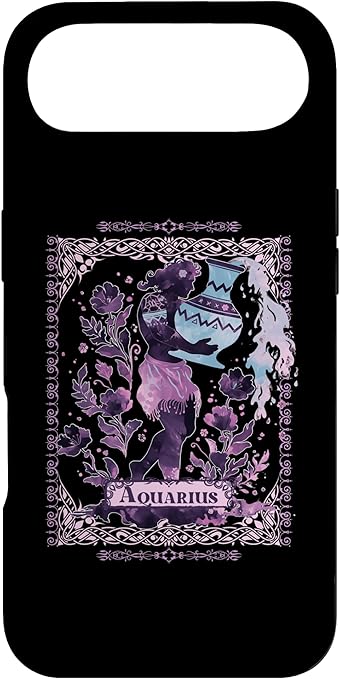 Aquarius Sign Floral Zodiac Pastel Goth Astrology Case for iPhone Air