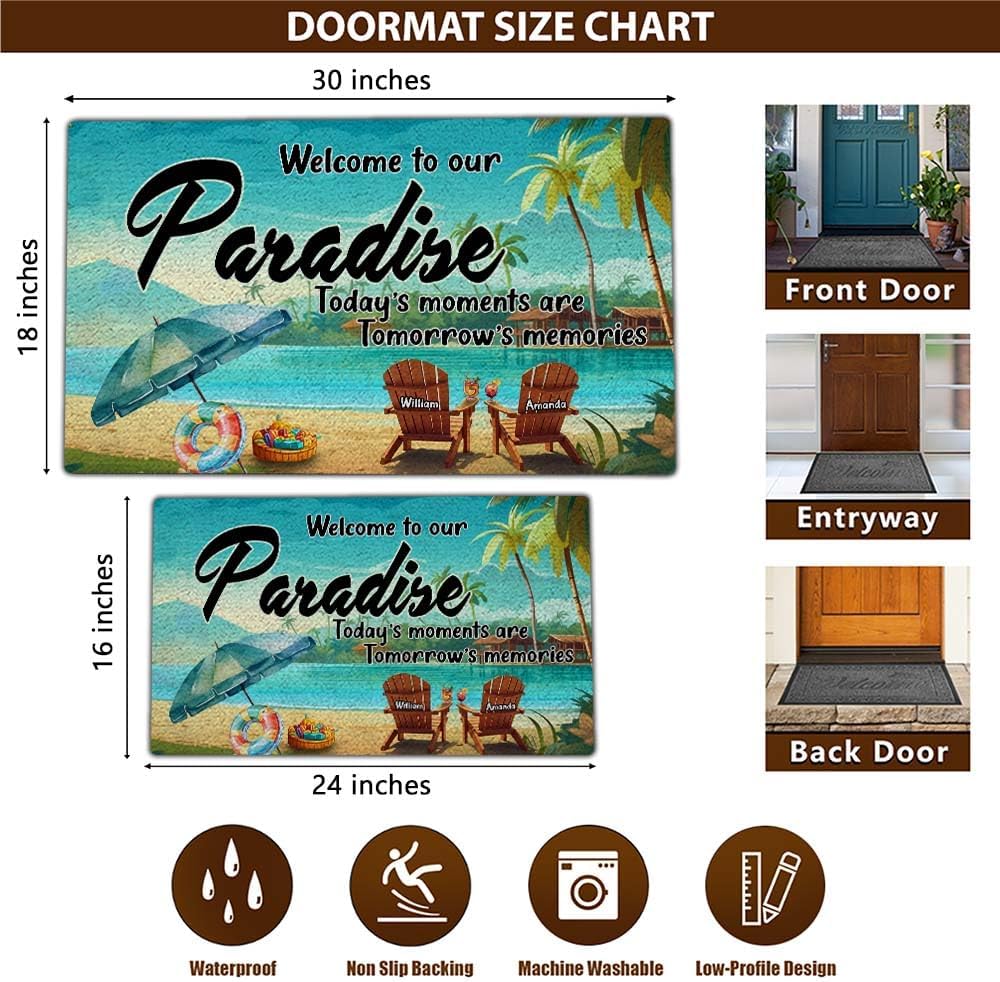 THUYPT Personalized Pool Doormat, Poolside Door Mat for Pool Patio Decorations, Pool Backyard Welcome Mat Home Decor Outdoor (01)