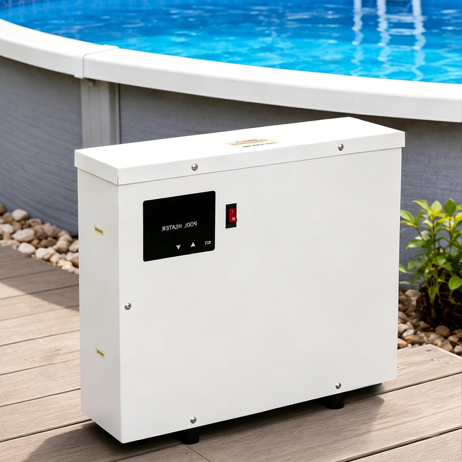 Riscaldatore Piscina Elettrico 220V con Touchscreen, 5.5KW/9KW/11KW Scaldacqua Piscina in Acciaio Inox a Temperatura Costante Automatica per Piscina Fuori Terra, Spa E Idromassaggio 11KW