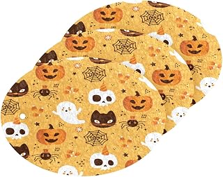 Halloween Ghost Skull Black Cat Kitchen Sponges Cleaning Dish Sponges Non-Scratch Scrubber Sponge for Kitchen Bathroom Cars, pack of 3