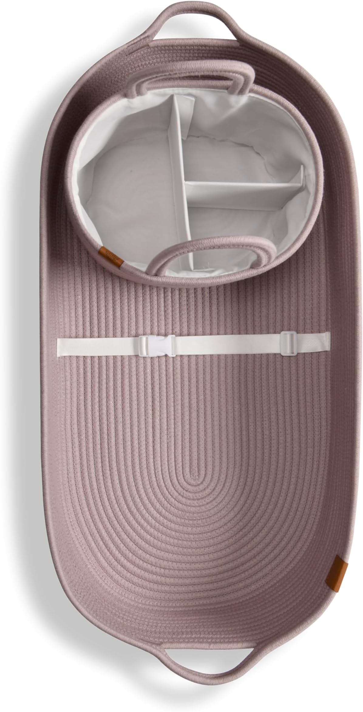 J&Joo Portable Changing Basket Includes Nappy Caddy - Breathable & Waterproof Covers, Baby Mat, Changing Table Topper, Nursery Decor Gift Baskets for Baby Shower