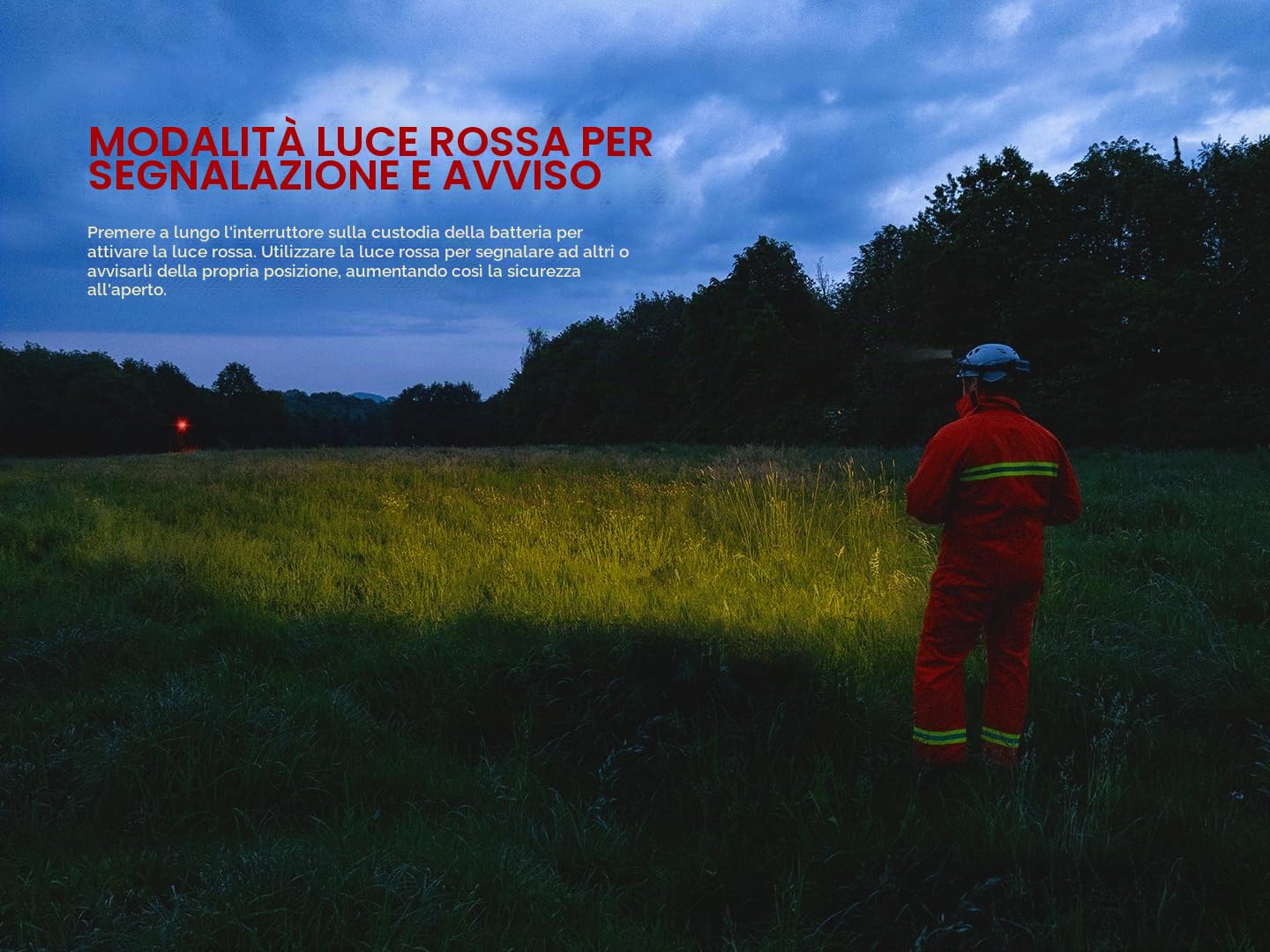 fenix HP35R, torcia frontale ricaricabile ultra potente | 4000 lumen | 450 m | 500 ore max | fascia larga comoda | batteria da 10.000 mAh con cavo di prolunga | luce di sicurezza posteriore rossa |