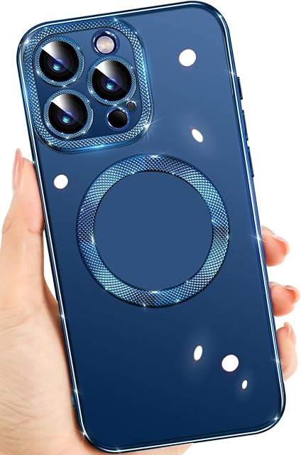 Rainway Magnetic for iPhone 15 Pro Max Case with Full Camera Protection, [Military Grade Drop Protection][2023 Upgrade Super Magnetic] Compatible with MagSafe Anti-Scratch Phone Cover (6.7"), Blue
