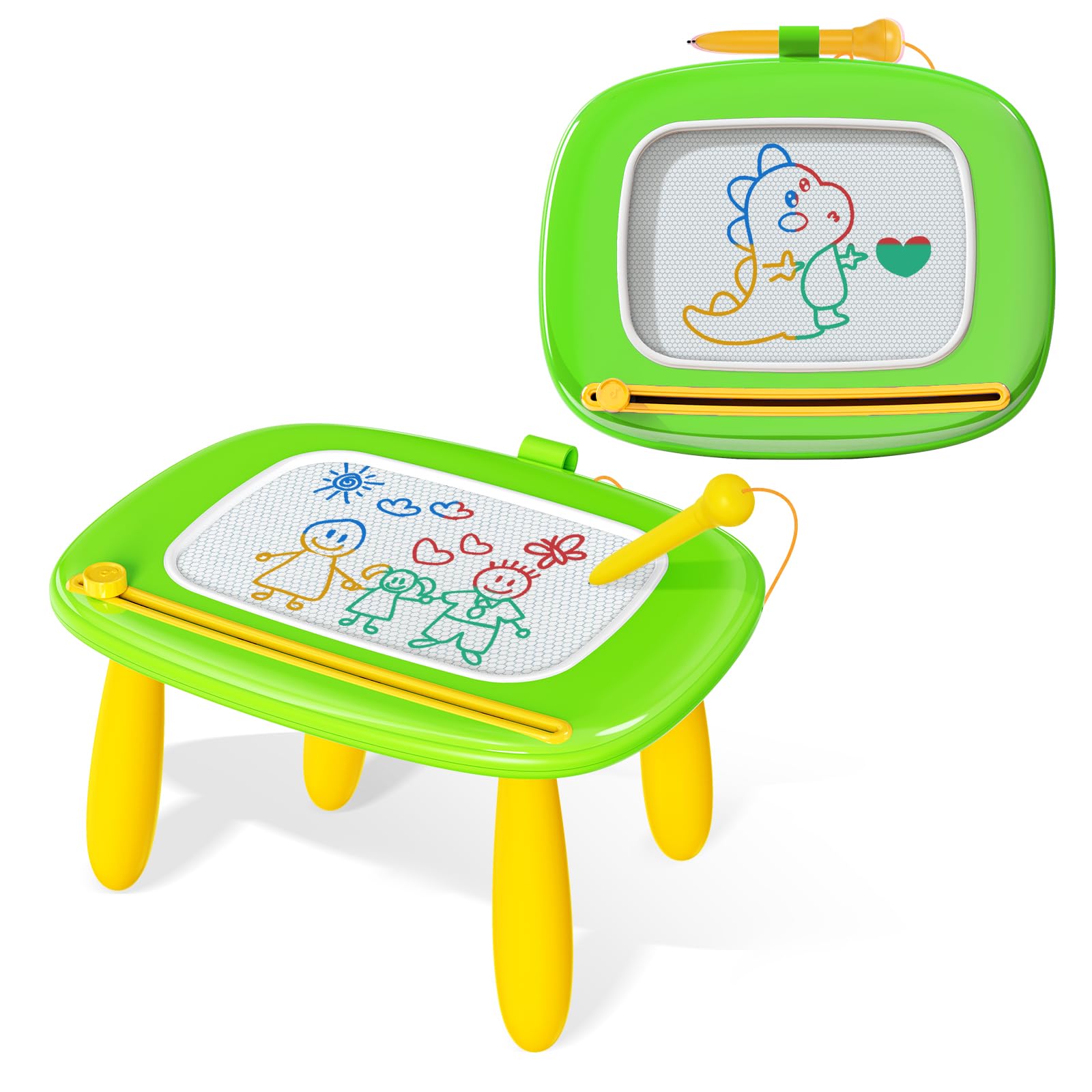 Kikidex Magnetic Drawing Board, Toddler Girl Toys for 1-3 Year Old, Doodle Board Pad Learning and Educational Toys for 1 2 3 Year Old Kids Birthday Gift (Green)