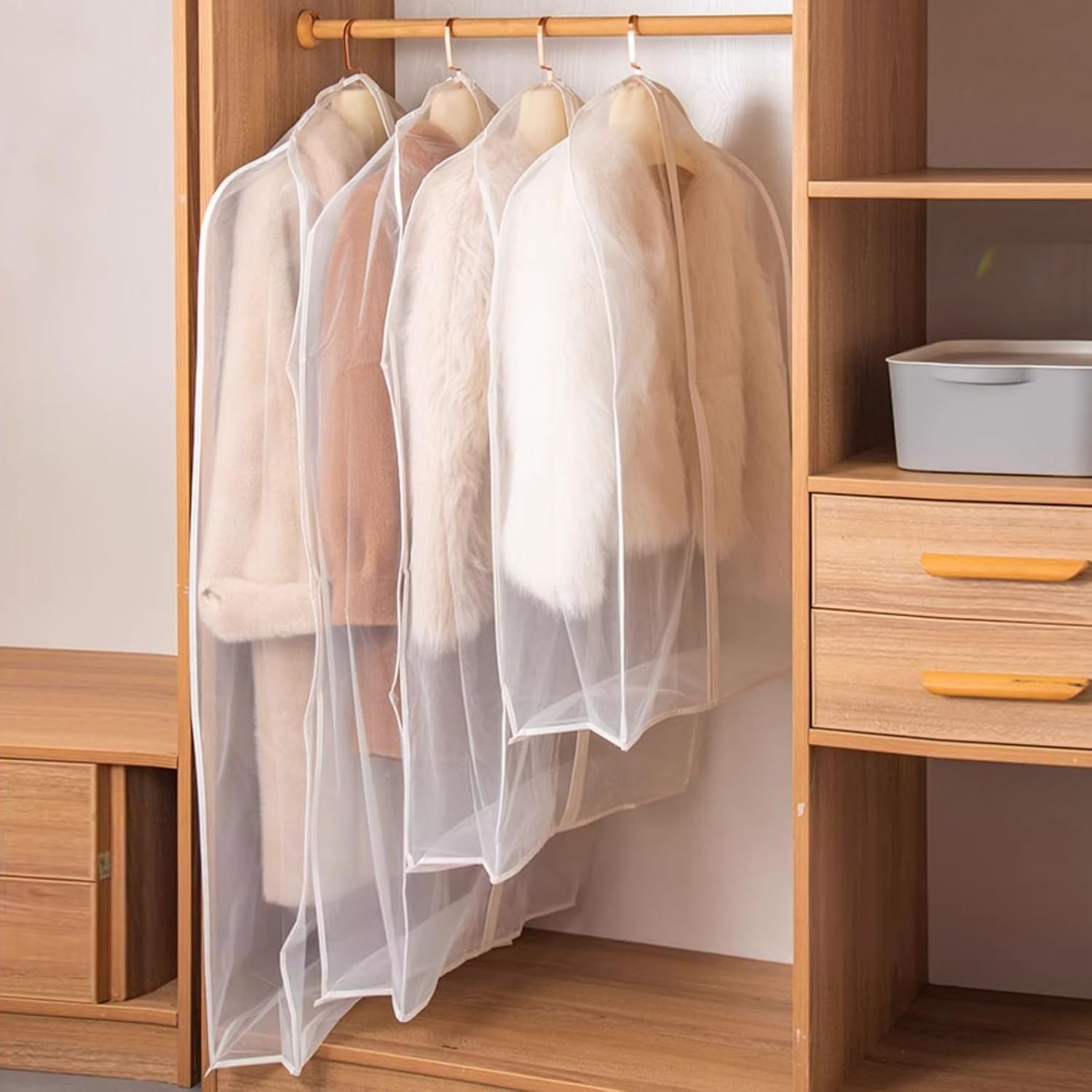 3D Garment Bags, Dust Covers, Organza Dress Bag, Breathable Garment Covers, Suit Bag Suitable for Cotton-Padded Jacket, Coats (2 Pieces)(Black,H:90m/35.4in)