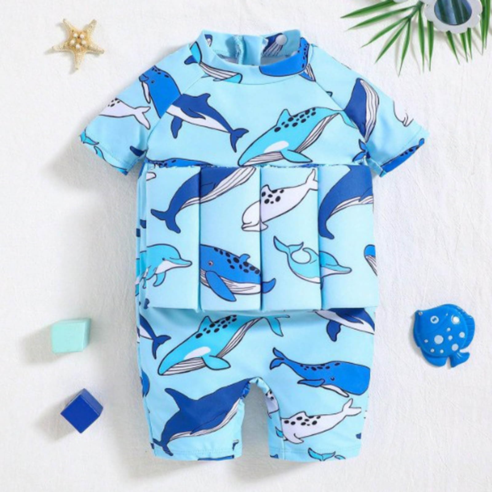 Générique Maillot de Bain Bébé, Flotteur Intégré pour Garçon Bouée Flottabilité Piscine Formation Costume Bouée Enfant 1-3 Ans Maillot de Bain Garçon Imprimé, Tendance pour Enfants
