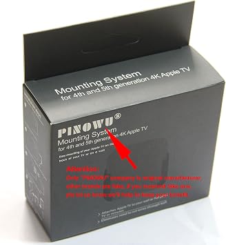 Pinowu Wall Mount Bracket Holder with Siri Remote Case Compatible with Apple TV 4/4K(4th Gen) (Black)