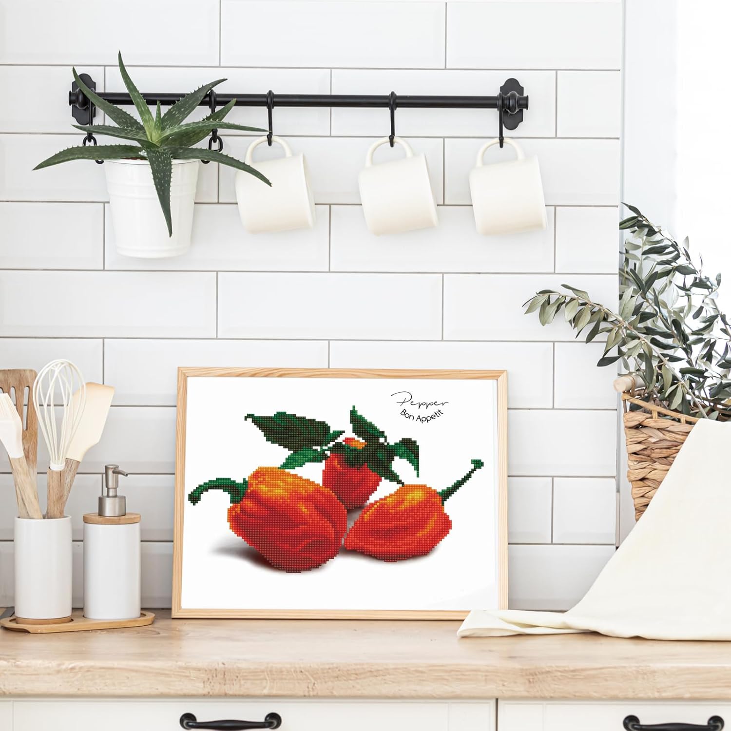 DIAMOND DOTZ Pepper Bon Appetit Diamond Painting Kits for Adults - Diamond Art Kits a Relaxing Creative Craft Kit with Dotz Gems 12x12