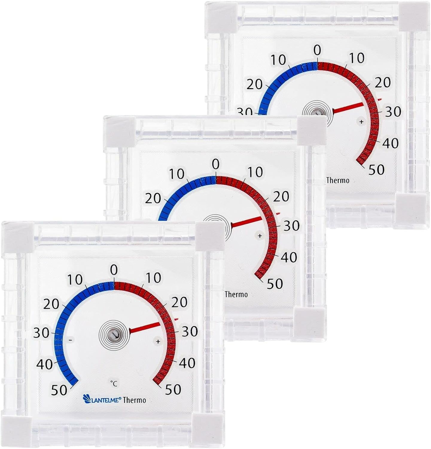 3 Stück Fensterthermometer selbstklebend analog Außen Fenster