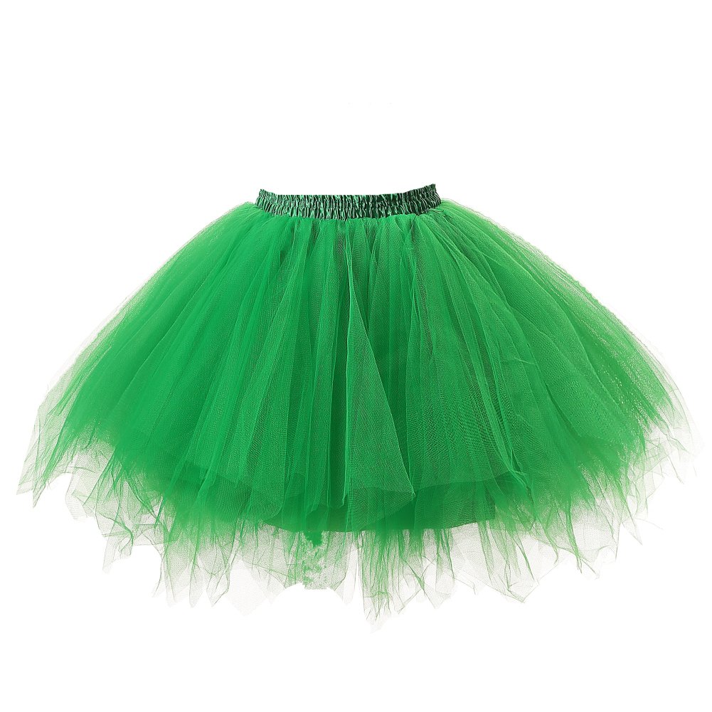 Honeystore Women's Green Short Vintage Ballet Bubble Puffy Tutu Petticoat Skirt