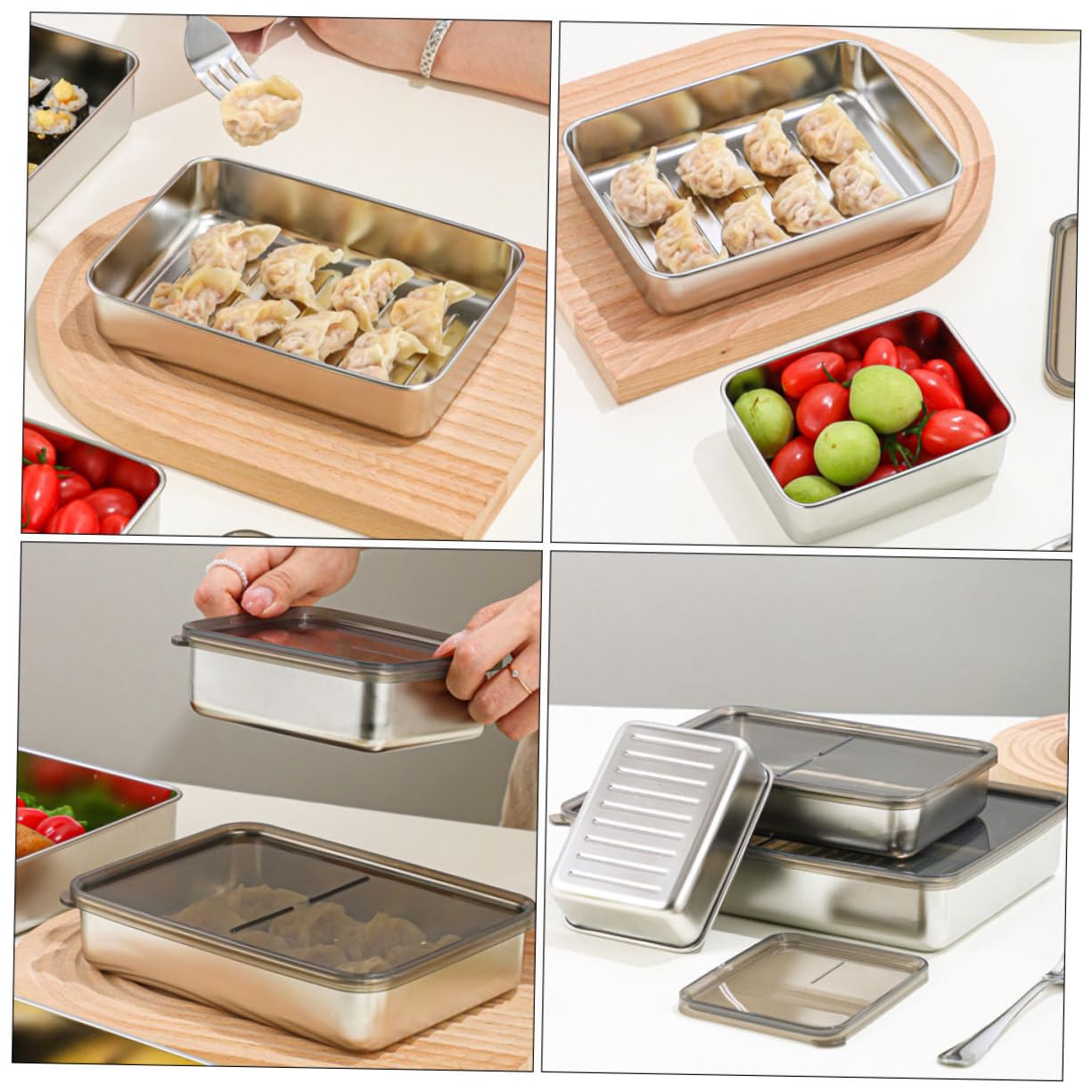 SOLUSTRE 3stücke Behälter Mit Deckel Für Lebensmittel Frische-konservierungsboxen Durchsichtige Kühlschrankboxen Wiederverwendbare Gefrierbehälter Für Obst Und Fleisch