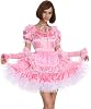 Women Sissy Maid Pink Lockable Dress Puffy Crossdress Puff Ball Sleeves