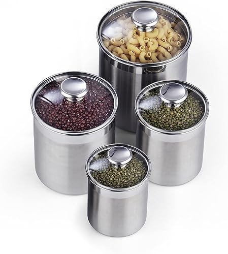 Miniatura 6 de Cooks Standard Tapa de vidrio hermética de acero inoxidable, 4 piezas, tamaño pequeño, 0.95 cuartos de galón, 1.6 cuartos de galón, 2.5 cuartos de