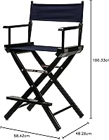 Vista 191 de Casual Home - Silla de director de 30 in, marco blanco, con lona color blanco, altura de barra