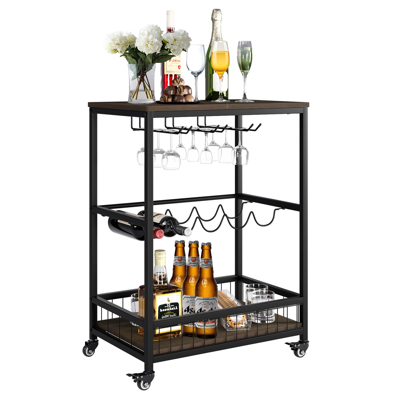 Buy GraciiaMobile Bar Cart for Home, Bar Serving Cart on Wheels