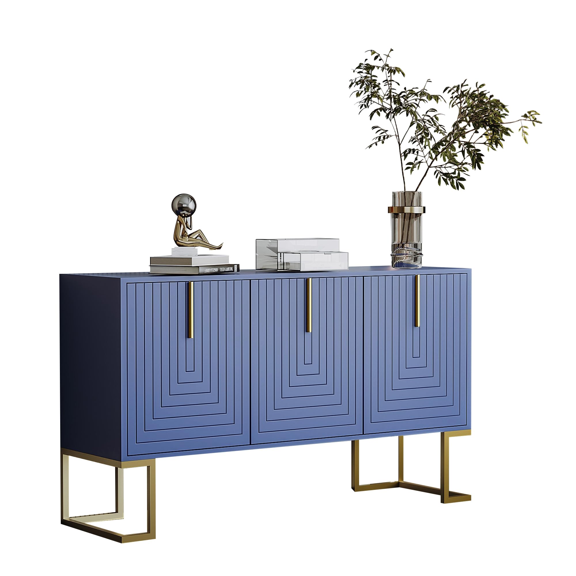 ALBAD Metall-Schrank Mit Netztüren & Verstellbaren Regalen – 80x40x105 Cm, Blau, Für Küche & Wohnzimmer
