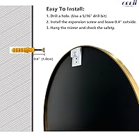 Vista 6 de Espejo redondo dorado, espejo redondo dorado de 24 pulgadas, espejos circulares de pared con marco de metal, espejos circulares dorados para pared