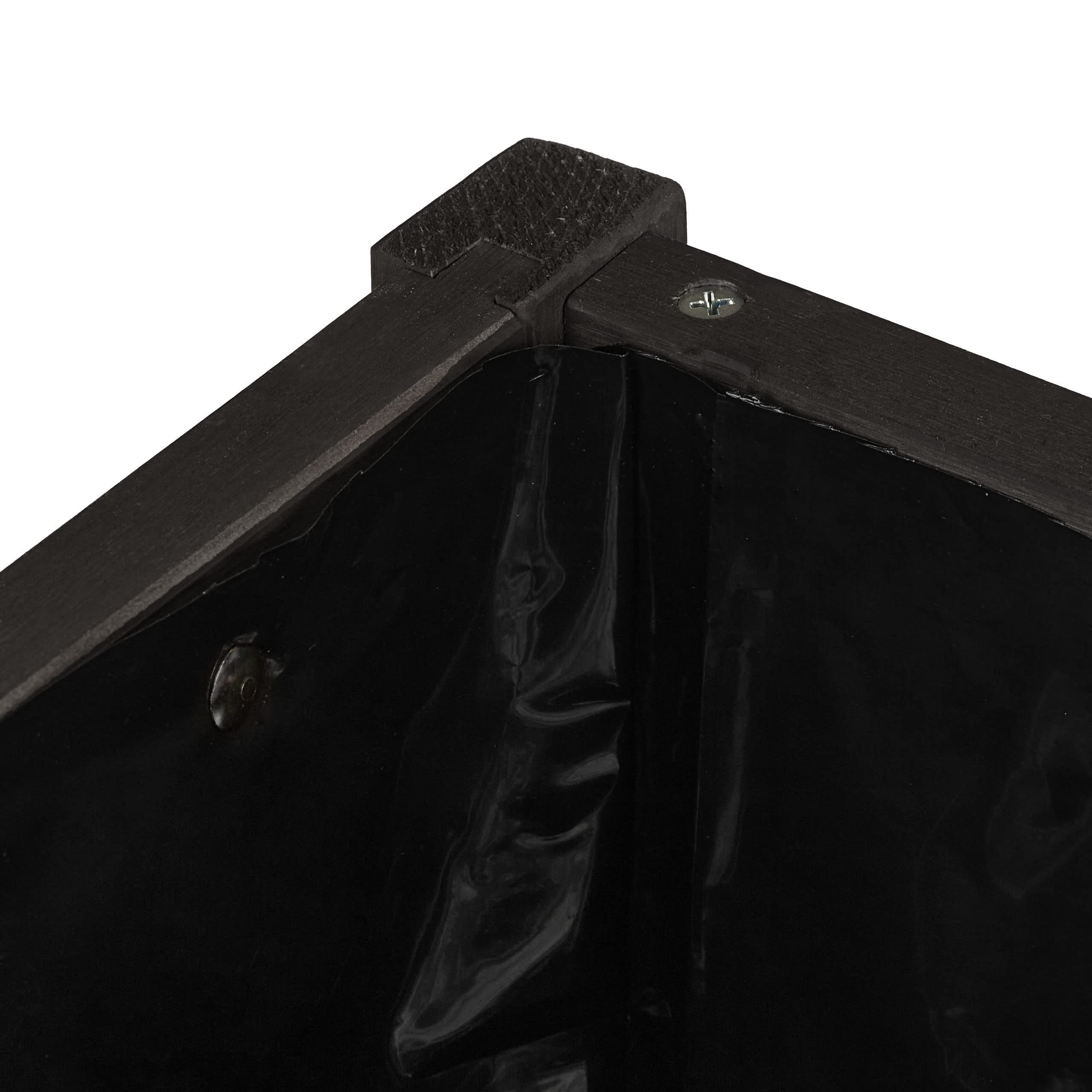 Relaxdays Porte-Pot de Fleurs, Plastique, étagère, HxLxP : 80x74x38 cm, Balcon et terrasse, jardinière, Sapin, Noir