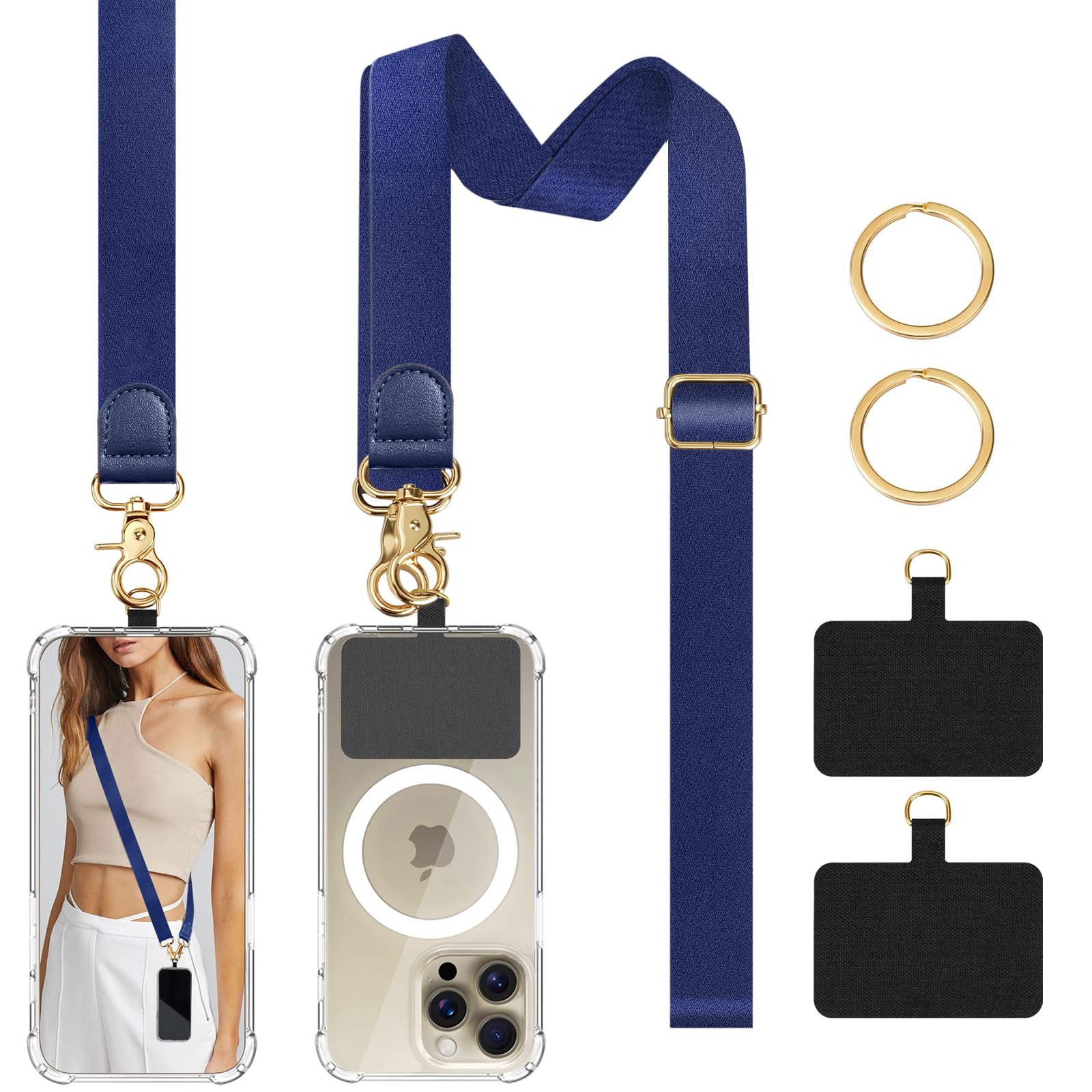 TiMOVO Phone Lanyard Crossbody Wrist Strap, Adjustable Anti-Theft Phone Strap for All Phone Case, lanyard for Women and Men