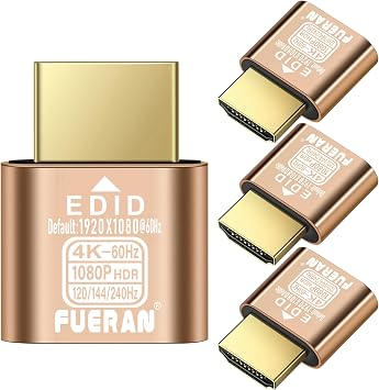 HDMI Dummy Plug HDR 4K@60Hz 2K@120/144Hz 1080P@120/144/240Hz,edid Emulator Virtual Display Adapter,hdmi Headless Adapter4K60Hz-4P-1080default
