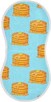 MCHIVER Butter Pancake Blue Baby Burp Cloths Cotton Washcloths Soft Absorbent Burping Rags for Baby Girl Boy Muslin Burp Cloths 2 Pack