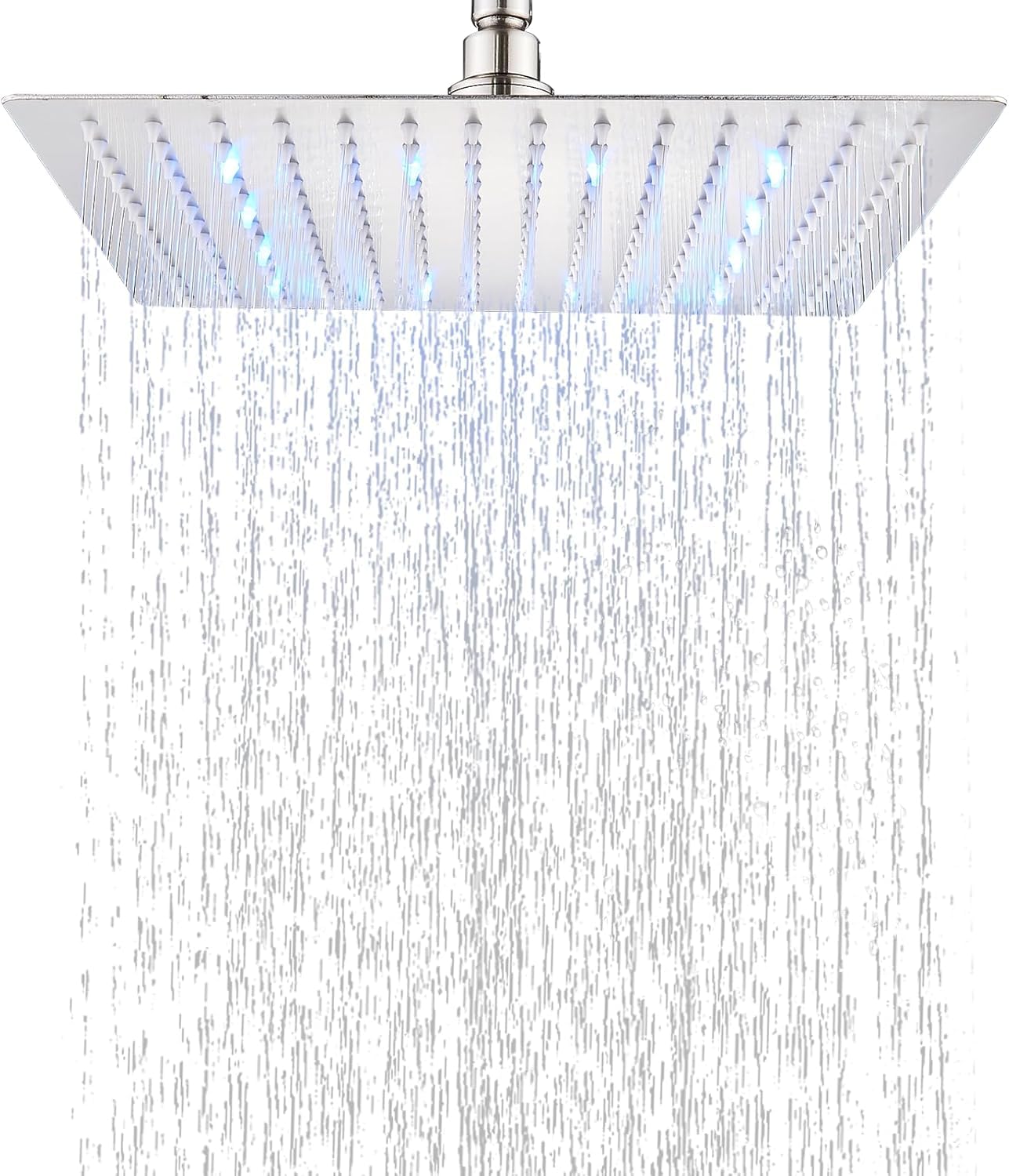Suguword 40 x 40 cm Grande Soffione Doccia a Pioggia Quadrato in Acciaio Inossidabile con Ugelli Autopulenti Anti-Calcare, Soffione a Soffitto ad Alta Pressione per Esperienza Doccia di Lusso (Classe