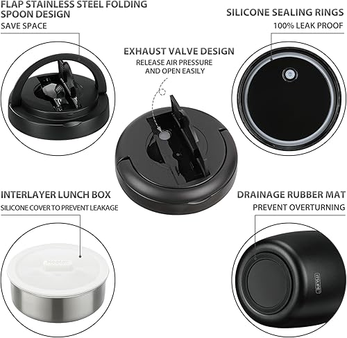 Miniatura 4 de Soup Thermo for Hot Food Insulated Food Jar 32oz, Vacuum Insulated Stainless Steel Lunch Container - Wide Mouth Thermo for Soup & Food, Insulated