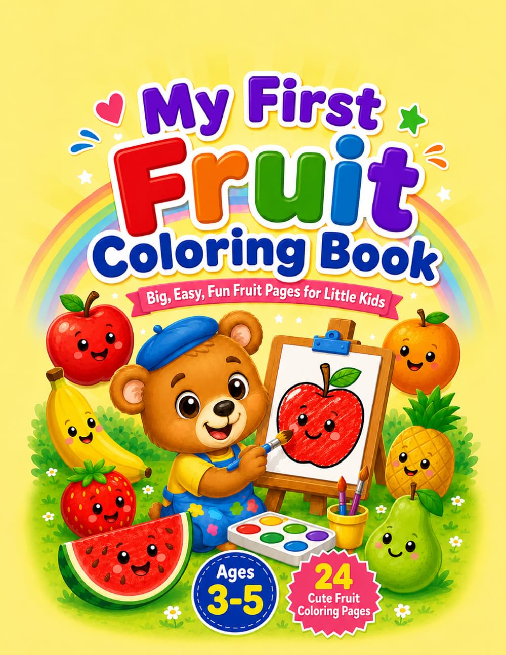 My First Fruit Coloring Book: Big, Easy, Fun Fruit Pages for little kids
