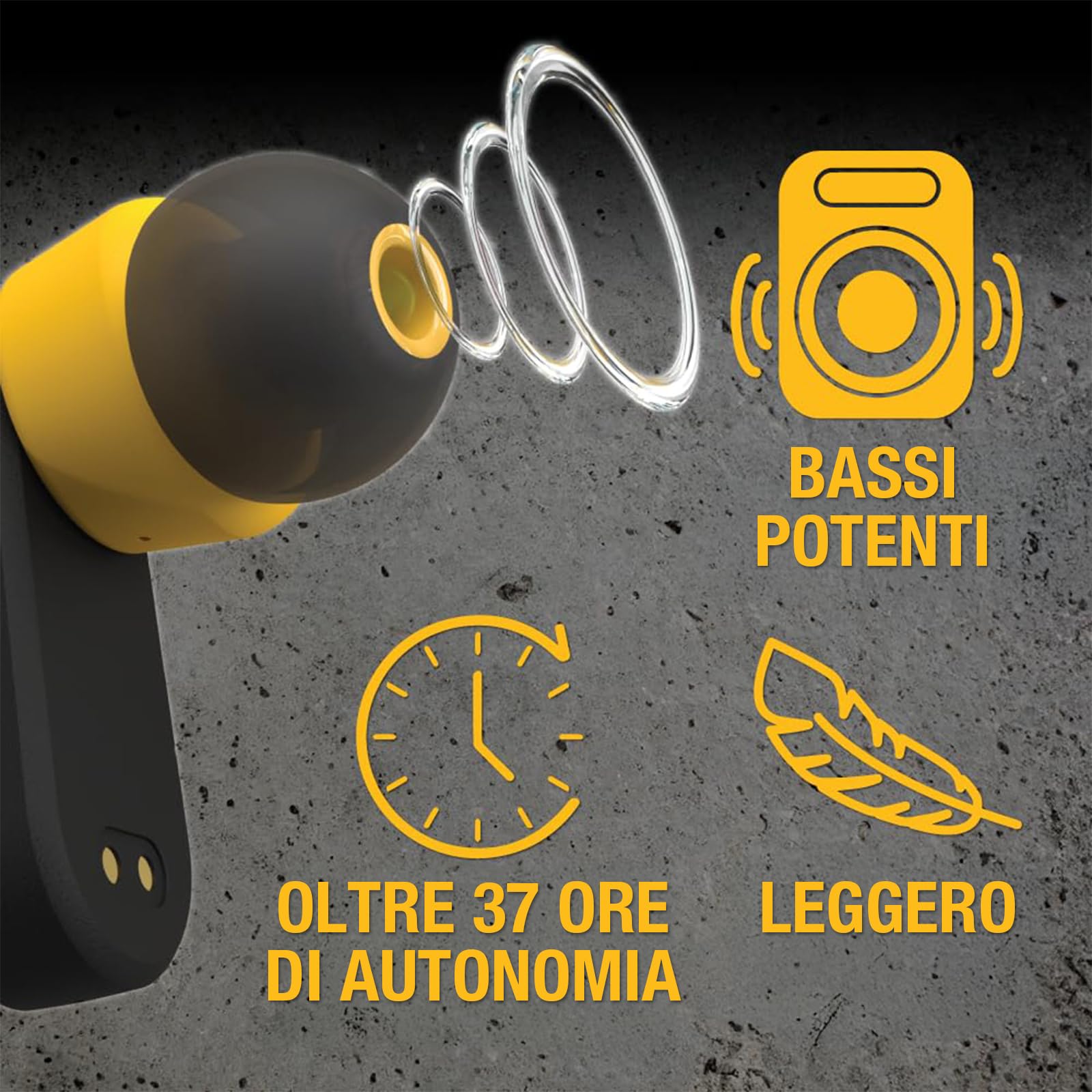 DEWALT Auricolari Bluetooth True Wireless Cuffie In-Ear con Custodia di Ricarica USB-C, Autonomia fino a 37 Ore, Resistenti a Polvere e Acqua IP56 Ideali per Lavori, Cantiere e Uso Outdoor Nero