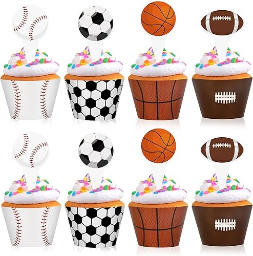 Miniatura 17 de Paquete de 48 adornos y envoltorios retro para cupcakes, decoración retro de neón para tartas de fiesta temática de los años 80 y 90, suministros de