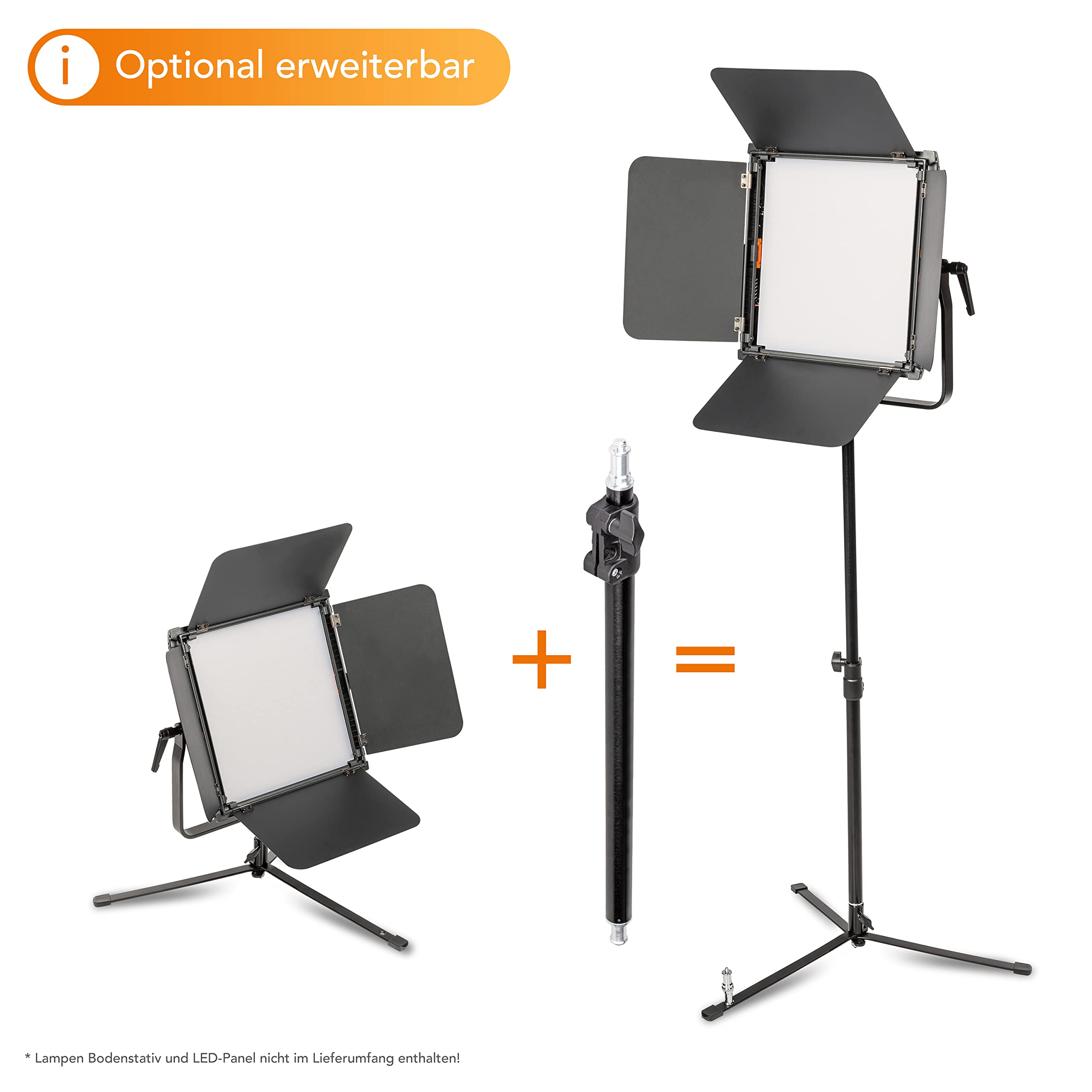 Walimex pro Colonna centrale allungabile per treppiede, treppiedi da pavimento, flash da studio UVM. Altezza regolabile da 45 a 80 cm, senza fondo, portata fino a 3 kg, 5/8 spigot con 3/8 e 1/4