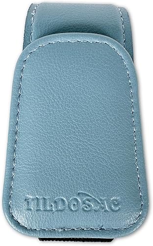 Miniatura 2 de Soporte para lentes de sol para visera de automóvil, soporte magnético de cuero para lentes de sol para automóvil con clip, color azul