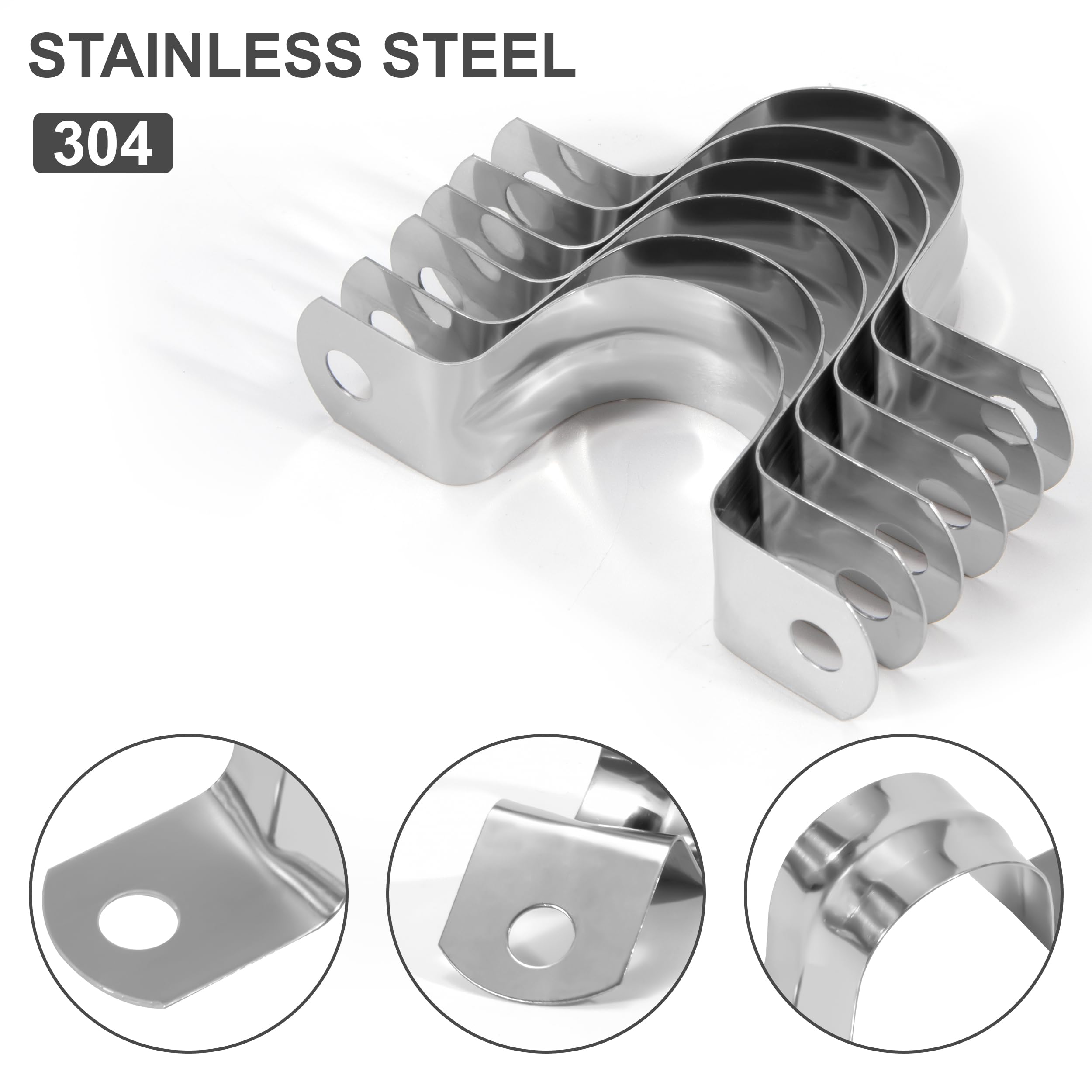 8 Pezzi 91-114mm Fascette Stringitubo in Metallo di Grandi,Fascette Per