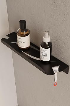 Paslanmaz  elik Banyo Raf  - Yap kanl  Du  Ask s   ampuan Raf  Mat Siyah Ask l k