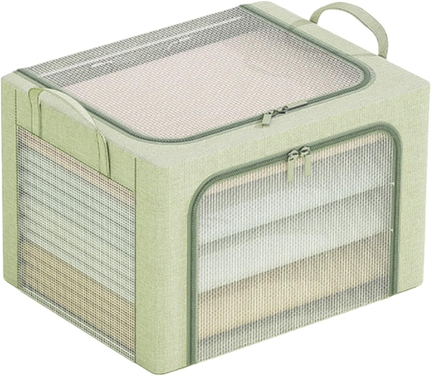 Storage Bins Transparent Storage Box Can Be Folded for Clothing and Bedding Storage Storage Container(Green,60 * 45 * 40cm)