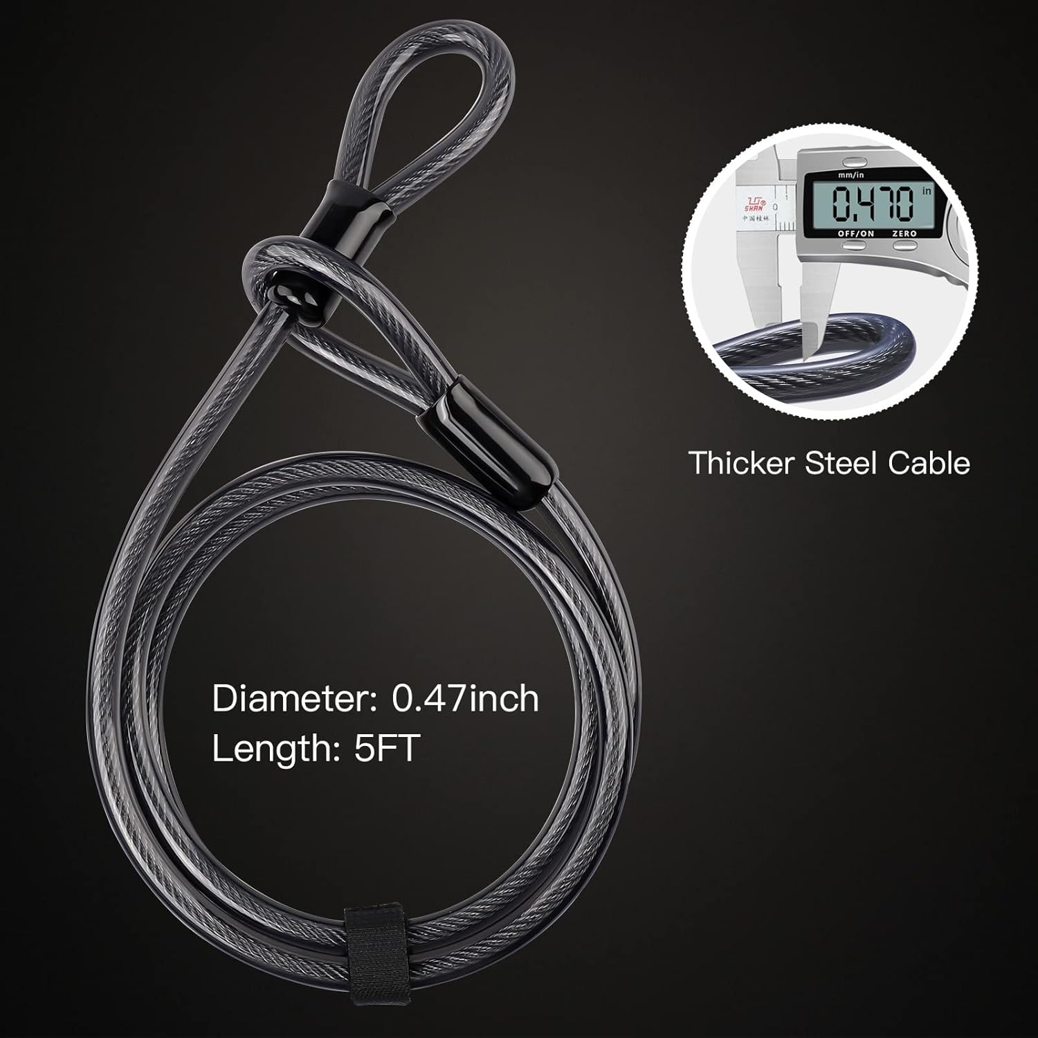 Bike U Lock Heavy Duty Bike Lock Bicycle Lock, 16mm U Lock and 3ft / 5ft / 6ft Length Security Cable with Sturdy Mounting Bracket for Bicycle, Motorcycle and More