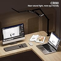 Vista 5 de Architect Desk Lamp with 5 Light Bars for Home Office, 32.5Inch Long Led Desk Light with Clamp, 24W Tall Foldable Computer Lamp with Swing Arm