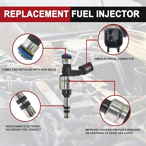 Miniatura 3 de Inyector de combustible 12634126 FJ1157 JSD9-B1 compatible con Buick Allure Enclave LaCrosse Cadillac ATS CTS SRX XTS Chevy Impala GMC Canyon