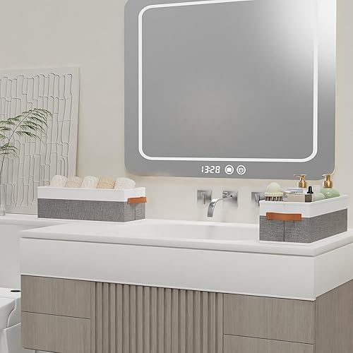 Miniatura 7 de Cesta de almacenamiento pequeña, paquete de 5 unidades, contenedores de almacenamiento plegables abiertos, cajas de almacenamiento con asas,