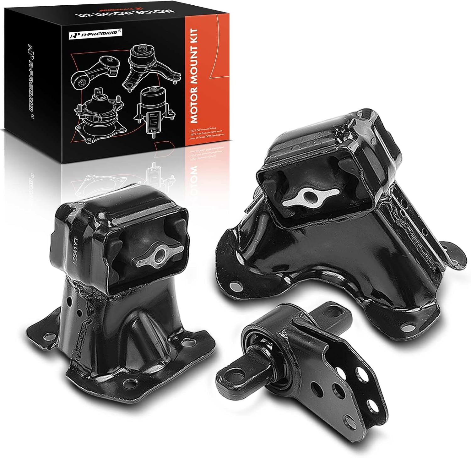 A-Premium Engine Motor Mount and Transmission Mount Kit Compatible with Jeep Grand Cherokee 2005-2010, Commander 2006-2010, 3.7L, 3-PC Set, Replace# 52090296AF, 52090296AE