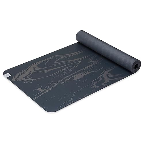 Gaiam Dry-Grip Yoga Mat - 5mm Thick Non-Slip Exercise &