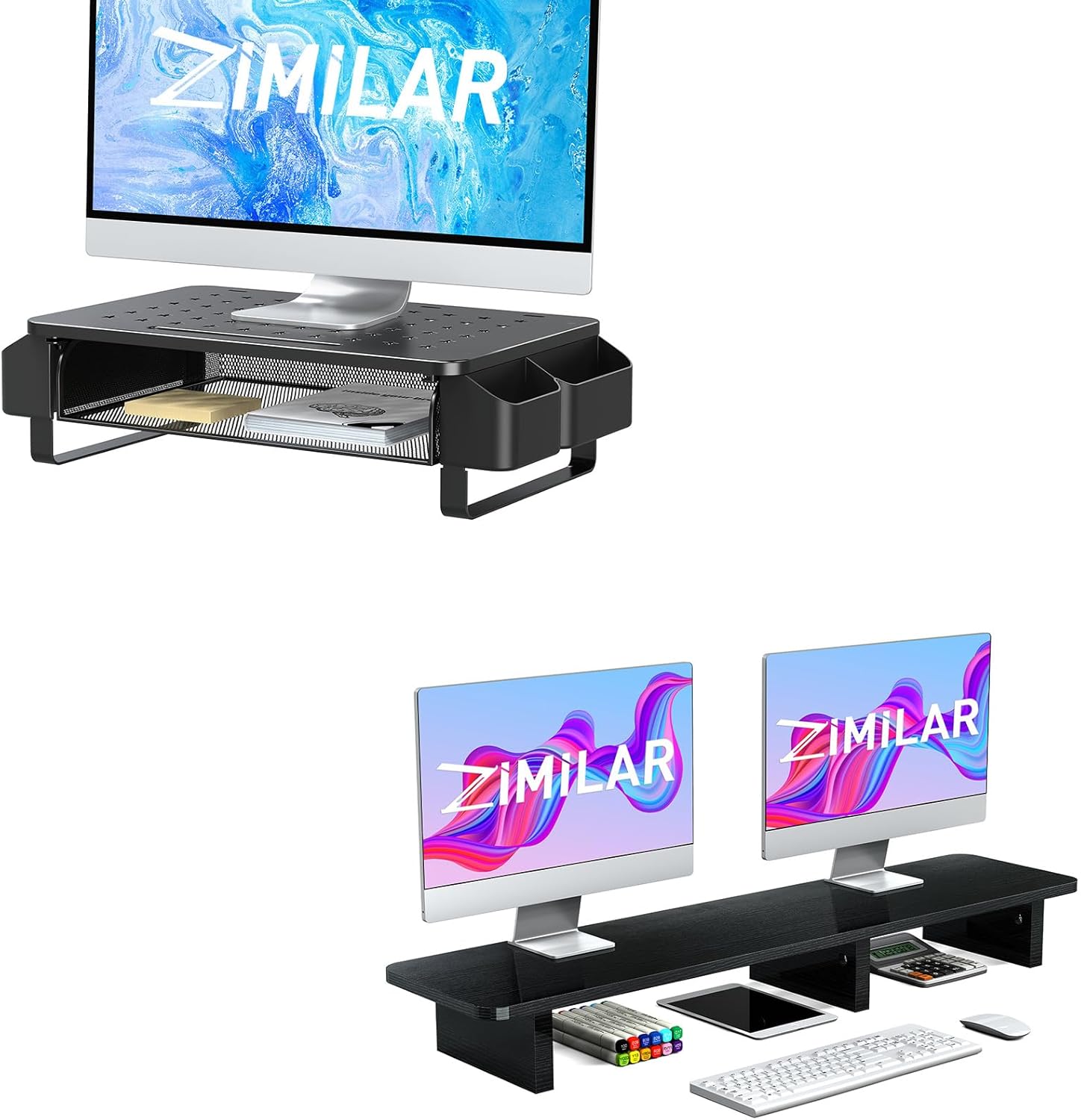 Amazon.com: Zimilar Monitor Stand Riser with Drawer, Monitor Riser with ...