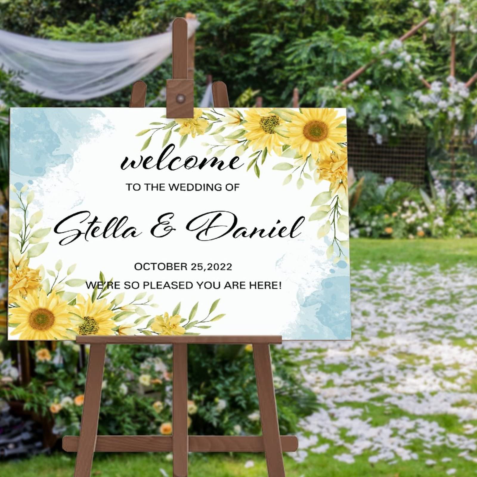 Panneau de bienvenue de mariage en bois personnalisé, cadeau de fiançailles