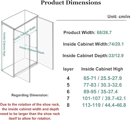Miniatura 6 de Zapatero giratorio de 360 de almacenamiento de zapatos giratorio 360  Estante redondo para zapatos, soporte giratorio para zapatos, almacenamiento