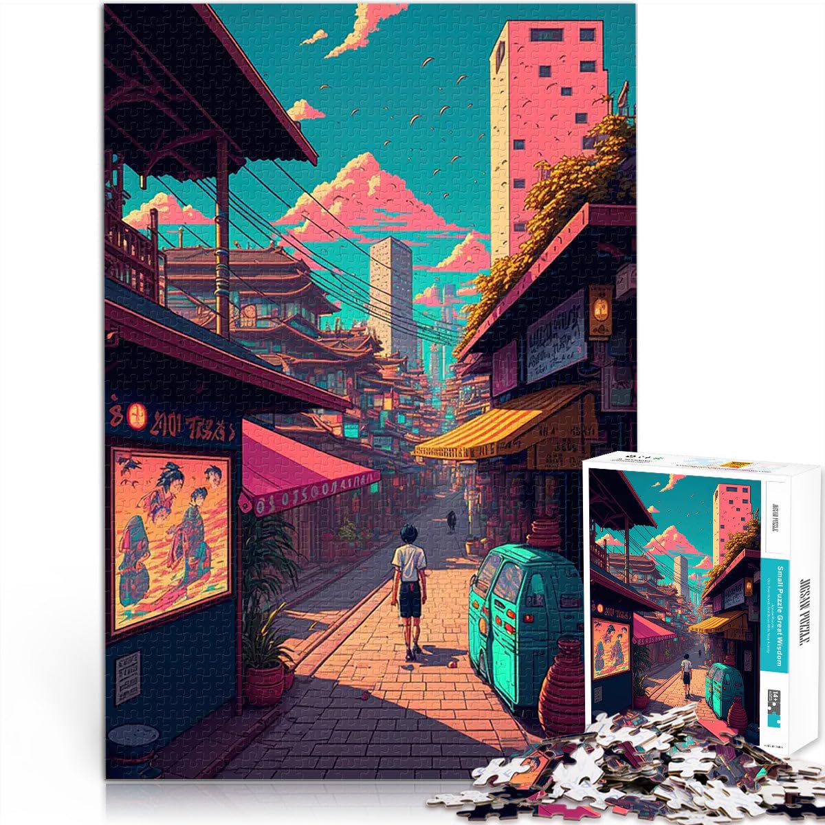 Jigsaws 1000 Pieces for teenagers Walking In The City Herausforderndes Spiel denn eignet sich ideal als Geschenk fĂźr die ganze Familie52x38cm