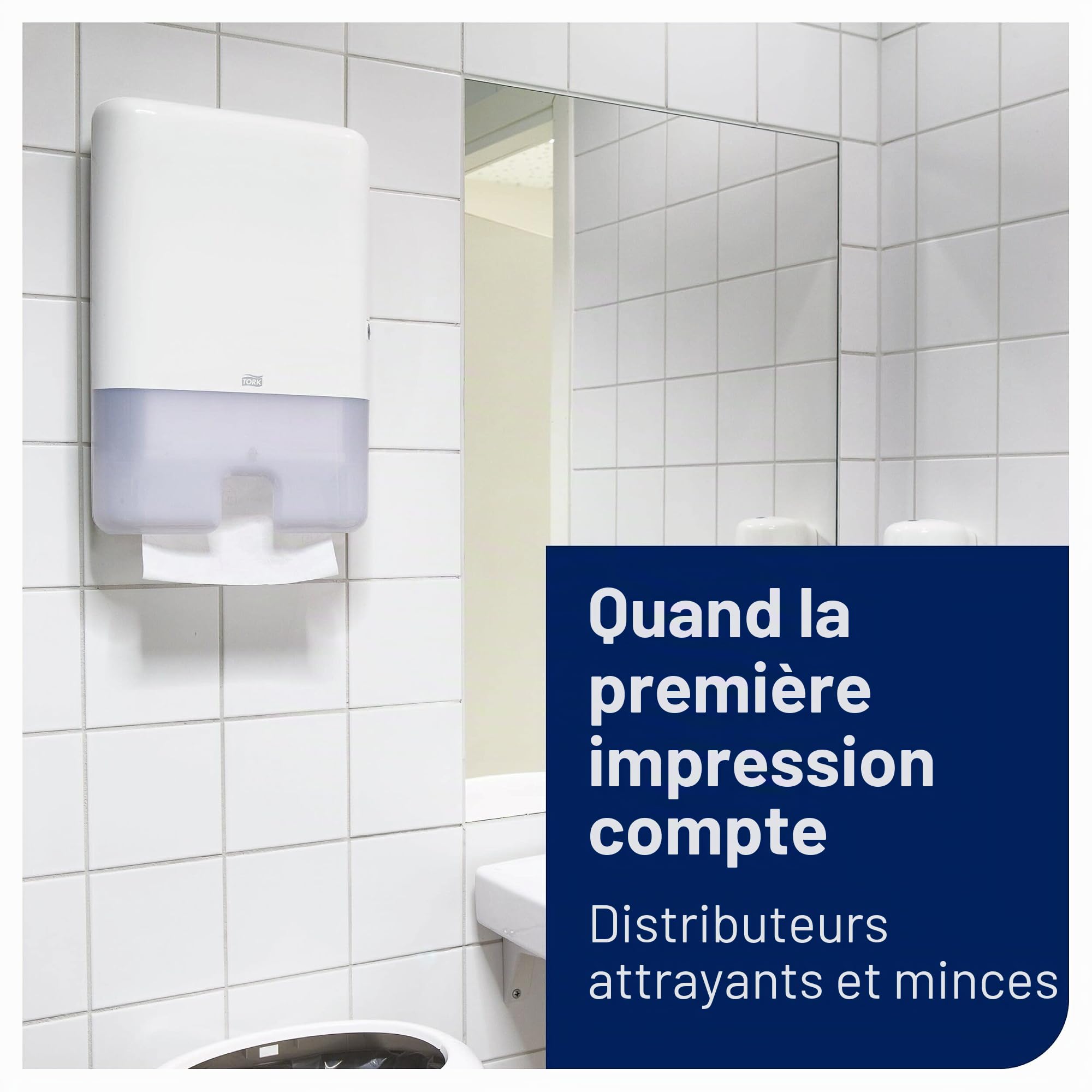 Tork Xpress Essuie-mains interfoliés - 150100 - Papiers d'essuyage pliés en Z qualité Universal pour Distributeur H2 - Essuie-mains en papier 1 pli blanc - 21 x 230 feuilles, Moyen