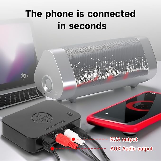 Receptor Bluetooth 5.4 Audio RCA 3.5mm Ransanx M2R miniatura 6