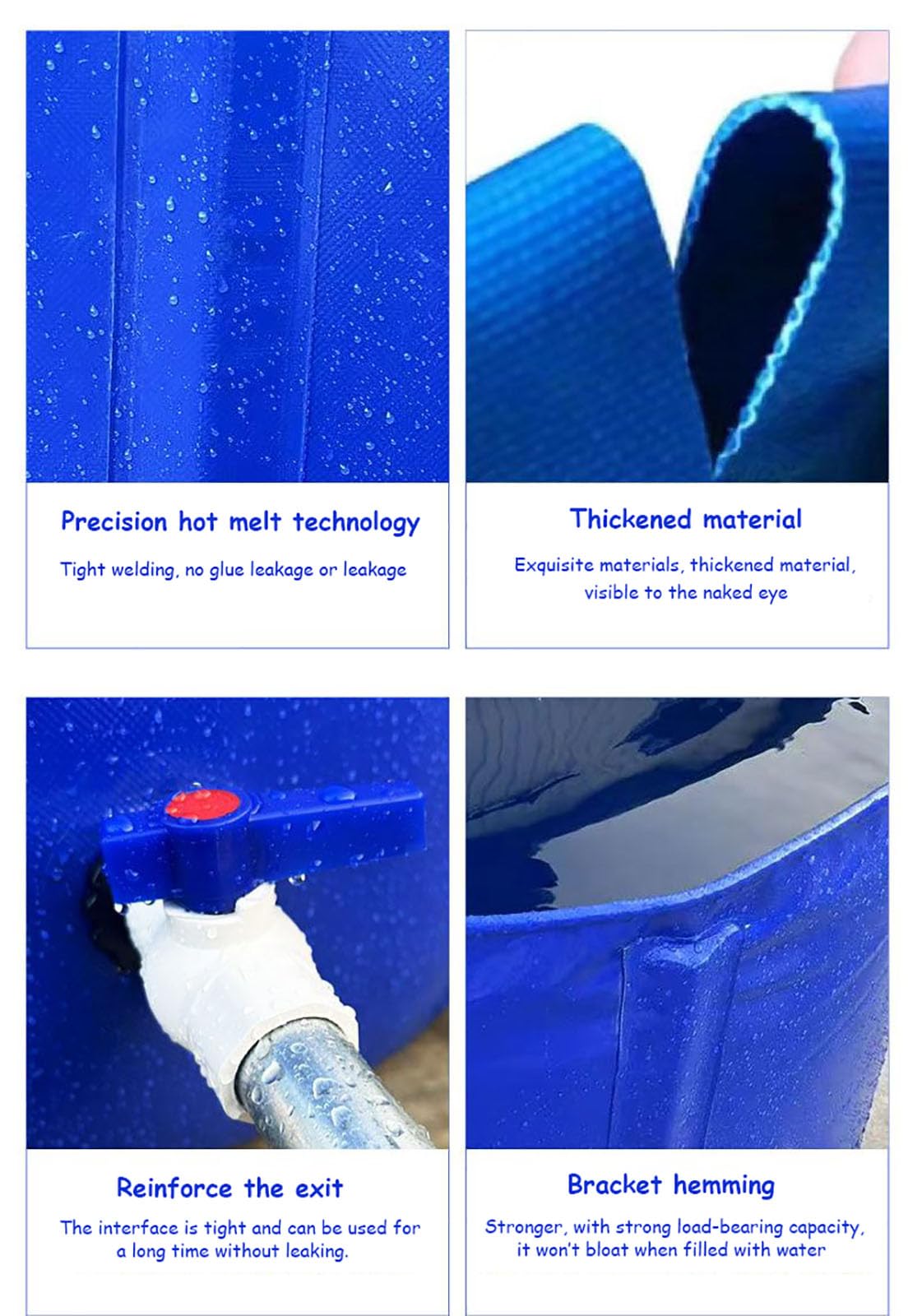 depositos de Agua de Lluvia, depósito de Agua de Lluvia con Rejilla de Entrada de Agua de Lluvia Portátil Sistema de Recolección de Agua de Lluvia PVC con Grifo para Recolectar Agua,Azul,500L