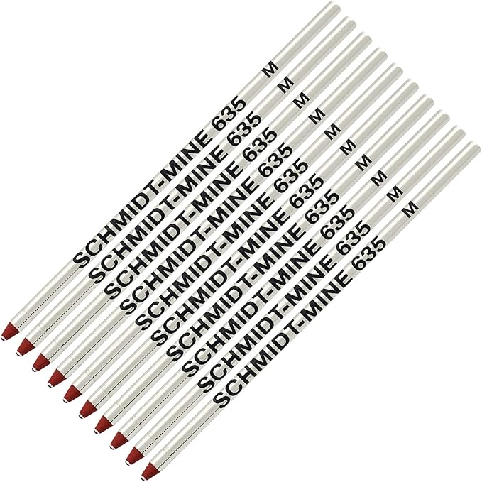 10 Pack Schmidt 635 Mini D1 Refills Red Office Products
